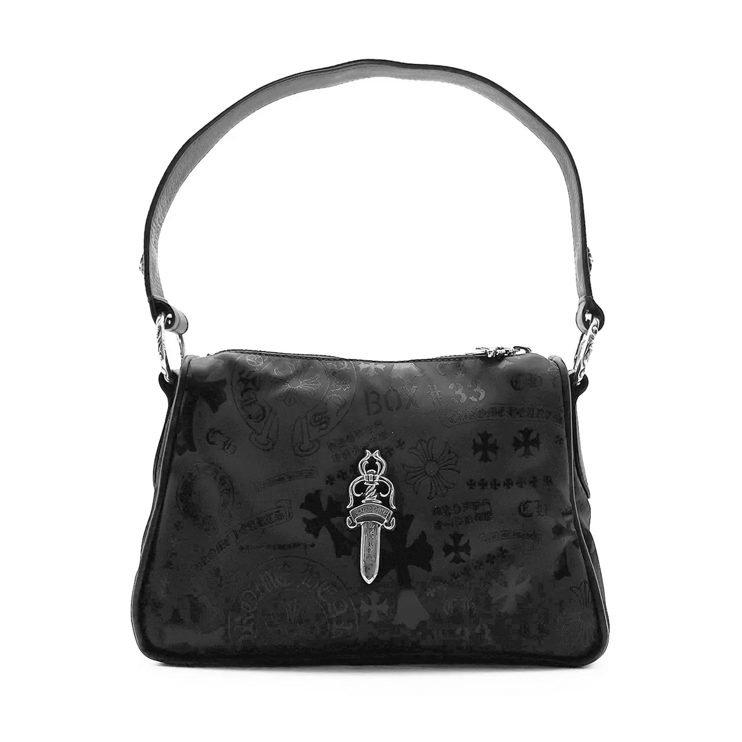 Chrome Hearts Silver Dagger Tonal Monogram Black Chicken Nugget Bag