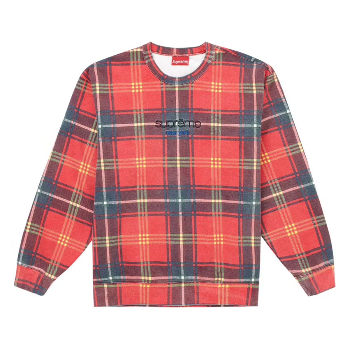 Supreme Plaid Crewneck Red [USED] - XL (Used)