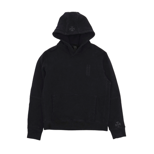 Chrome Hearts Vertical Logo Plus Cross Patch Hoodie Black
