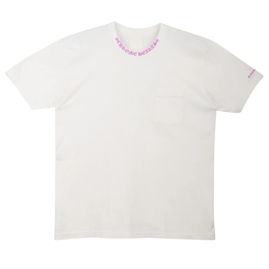 Chrome Hearts Neck Logo T-Shirt White Purple [USED] - L (Used)
