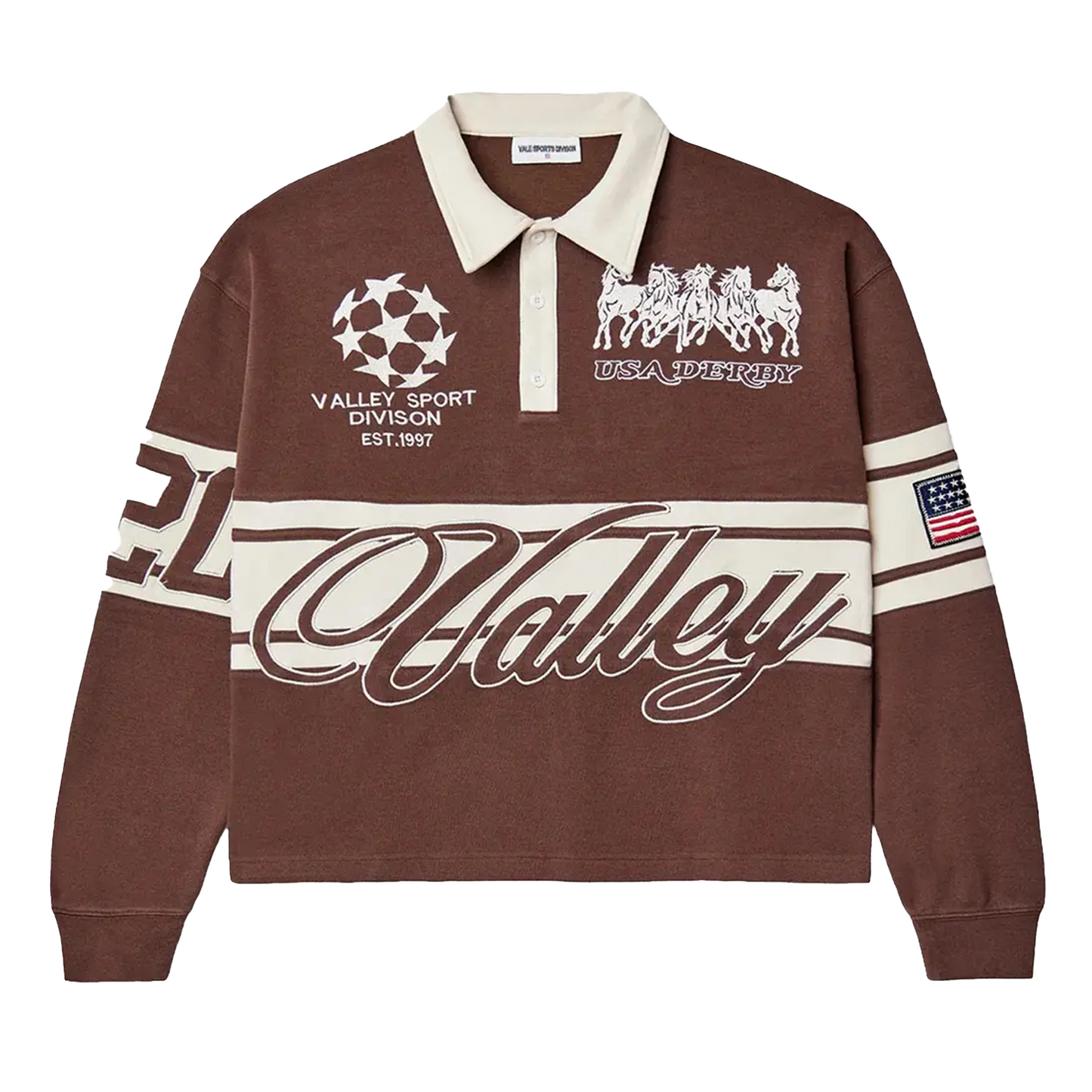 Vale Forever Chocolate Derby Brown Long Sleeve Polo [USED] - XL (Used)