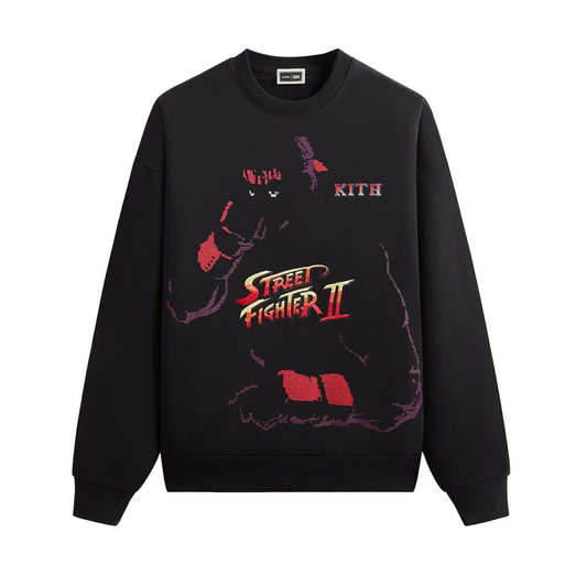 Kith x Capcom Ryu Vintage Nelson Crewneck Black
