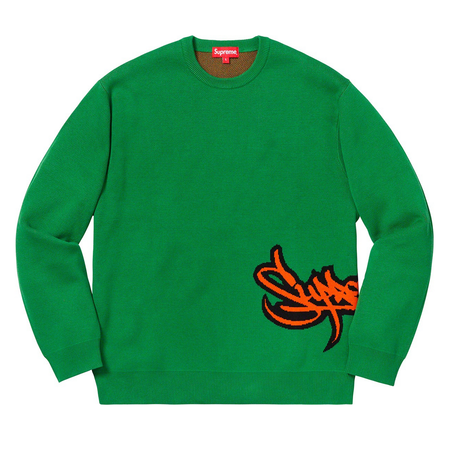 Supreme Tag Logo Sweater Green [USED] - M (Used)