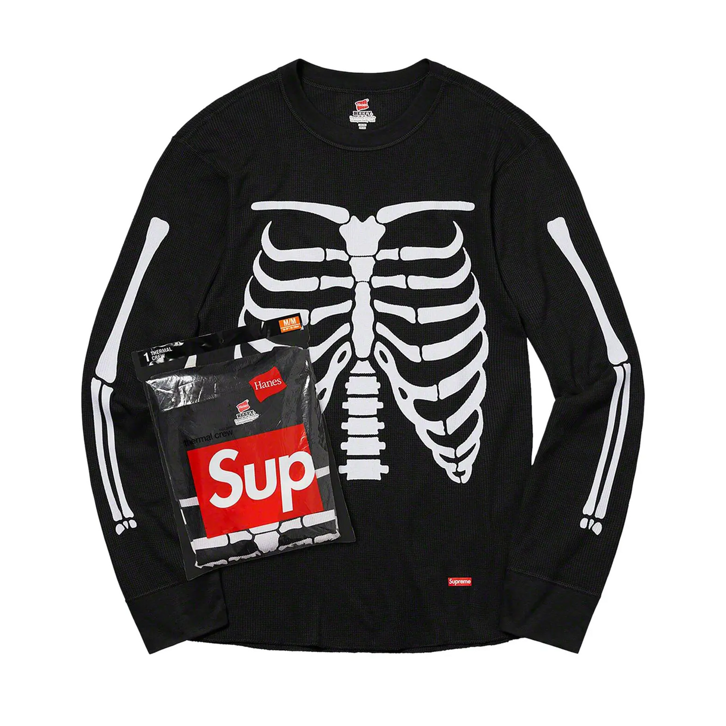 Supreme Hanes Bones Thermal Crew (1 Pack) Black