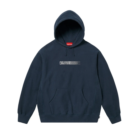 Supreme Swarovski Motion Logo Hooded Sweatshirt Navy