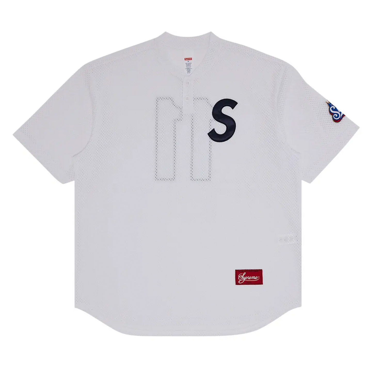 Supreme S Logo Baseball Henley (SS25) White