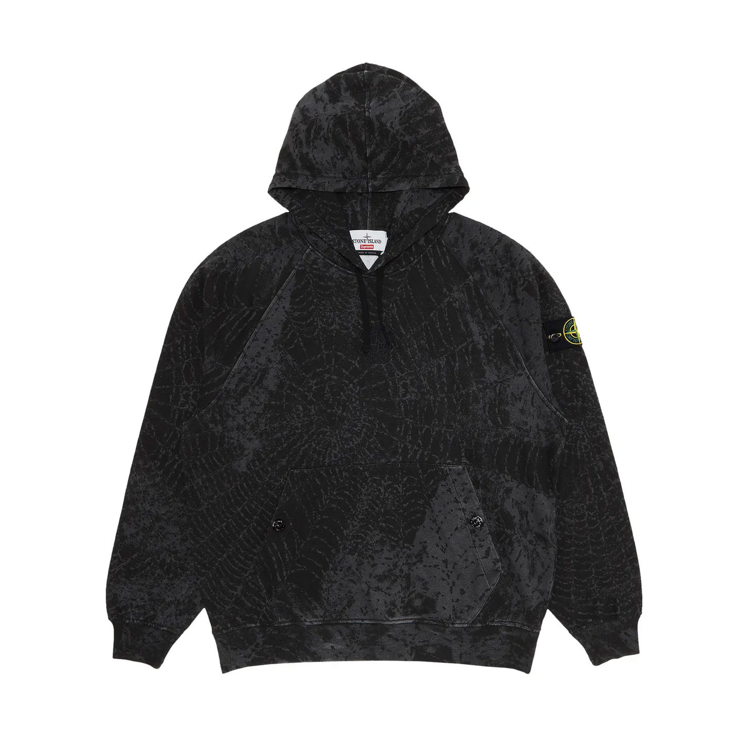 Supreme x Stone Island Hooded Sweatshirt 'Black' - S (Used)