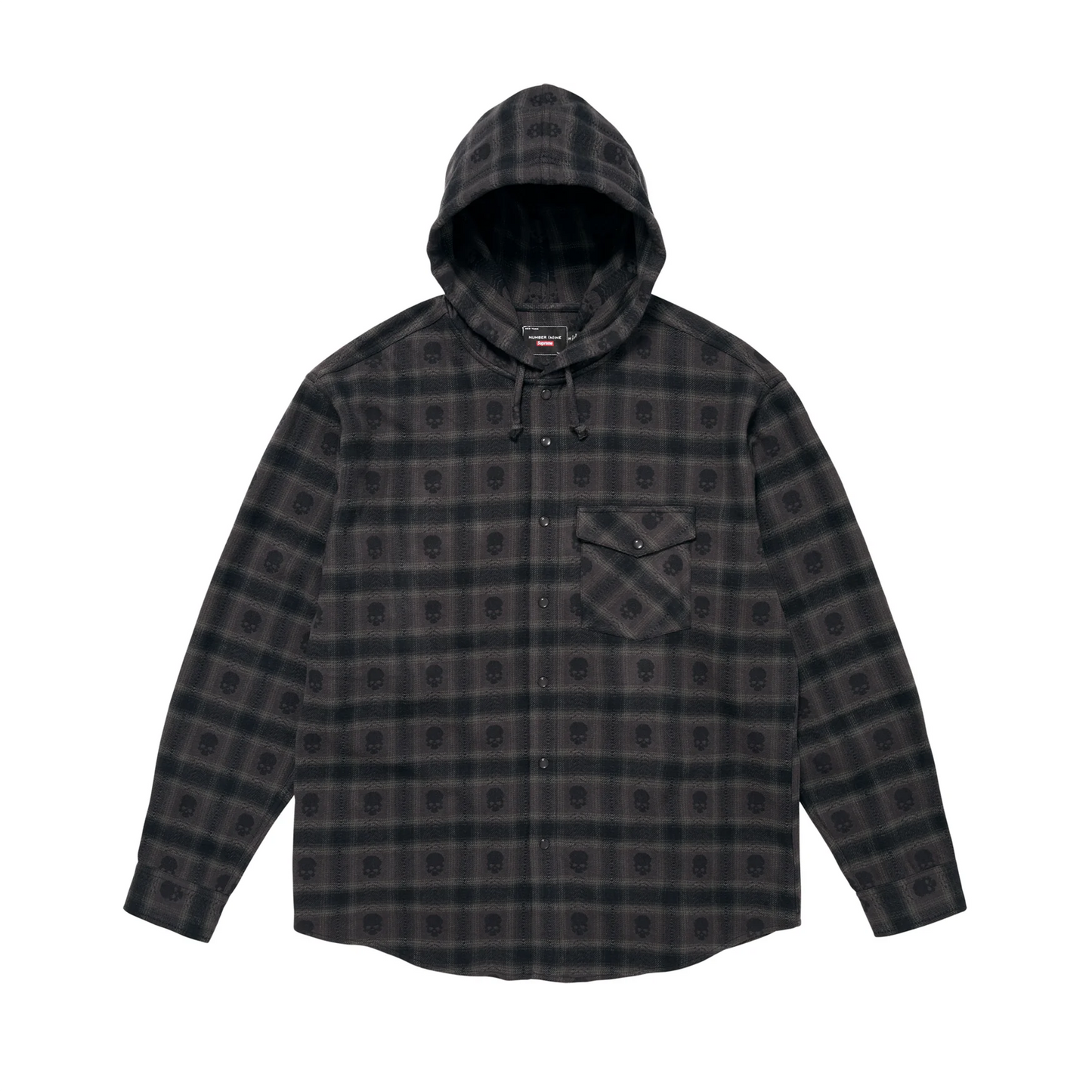 Supreme Number (N)ine Hooded Flannel Shirt Black