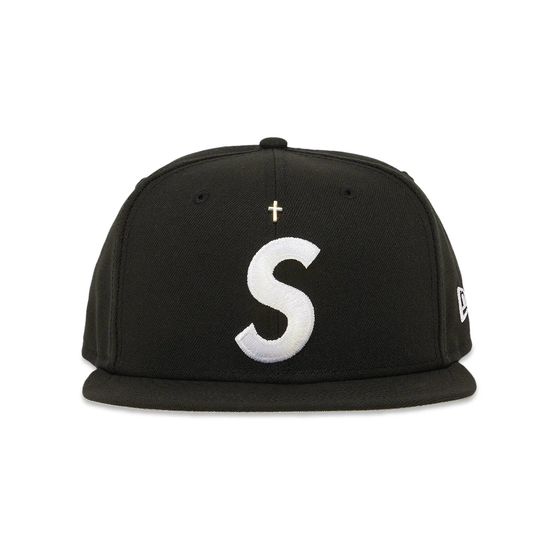 Supreme Gold Cross S Logo New Era Fitted Hat Black – DISTRICT ONE NY