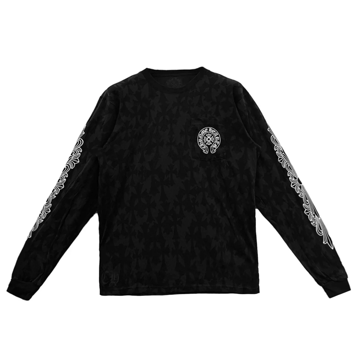 Chrome Hearts Cemetery Cross Full Pattern Long Sleeve T-Shirt
