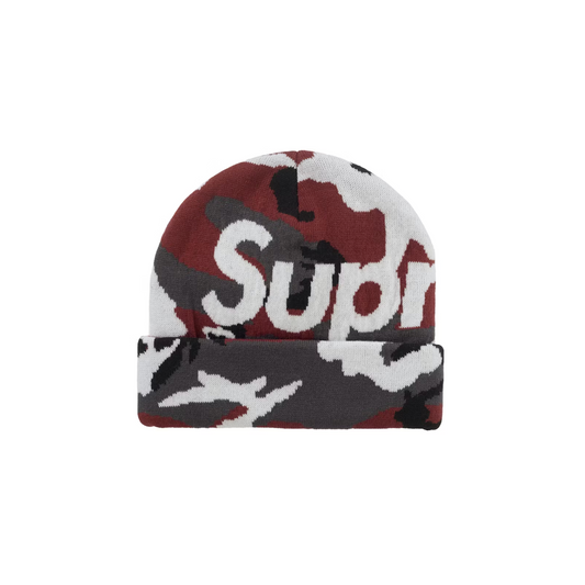 Supreme Big Logo Beanie (FW25) Red Camo