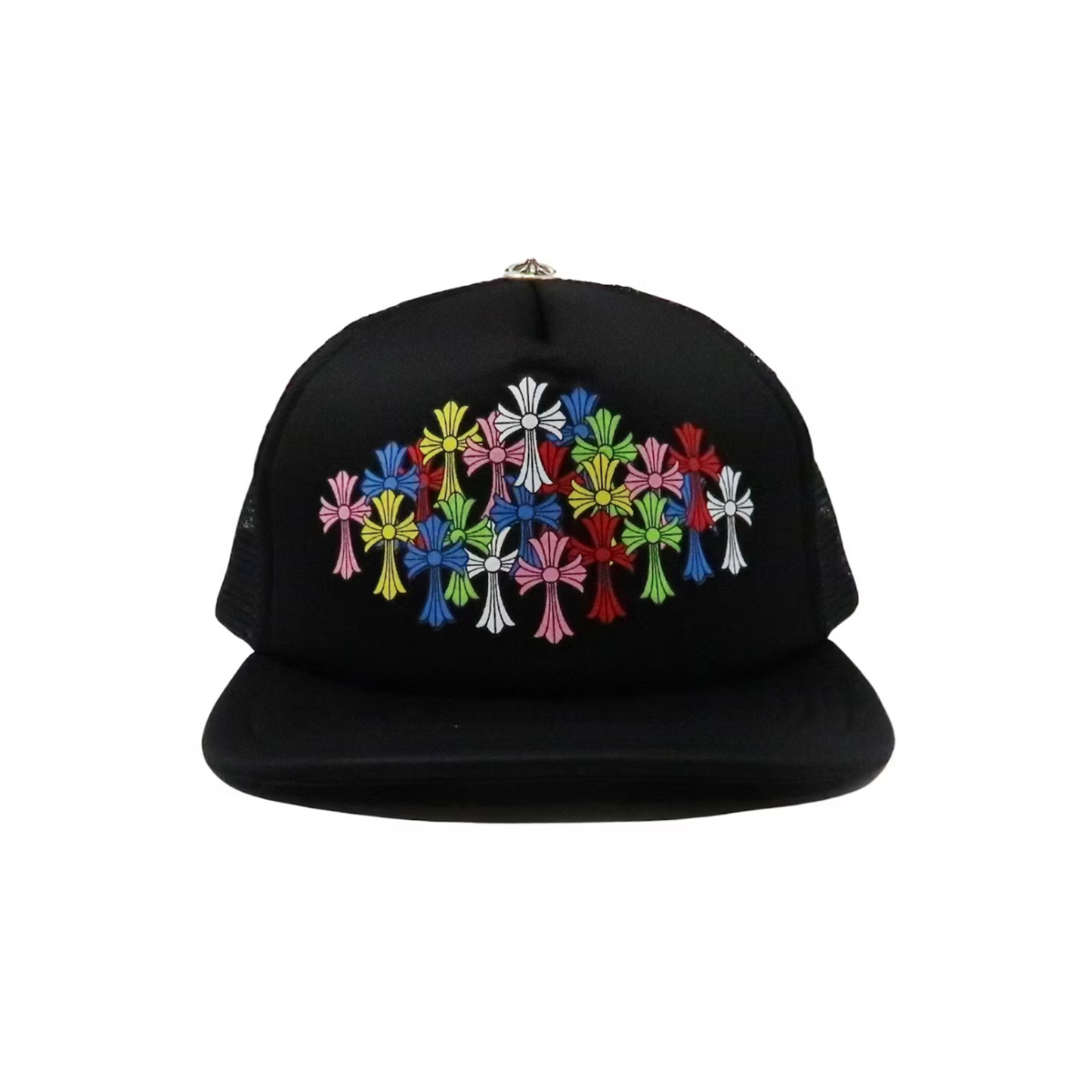 Chrome Hearts Multi Color Crosses Trucker Hat Black [USED]