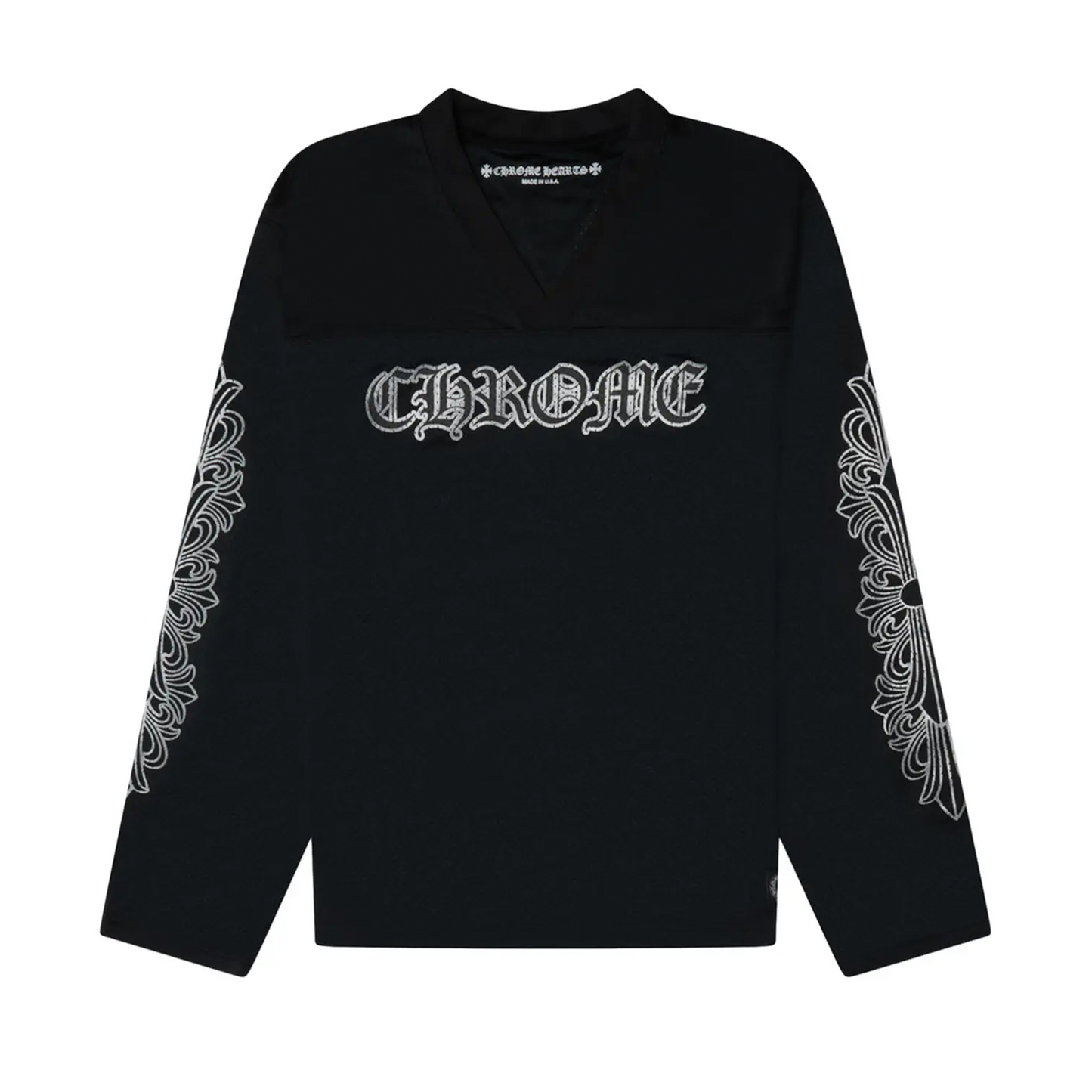 Chrome Hearts Stadium Mesh Long Sleeve Jersey 'Black/Gray' [USED] - L (Used)