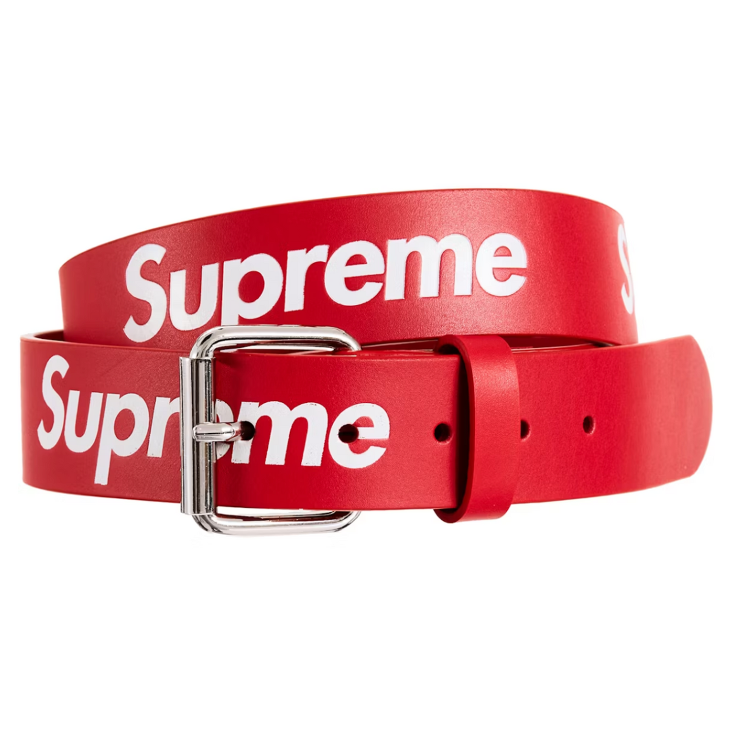 Supreme Repeat Leather Belt Red [USED] - L/XL (Used)