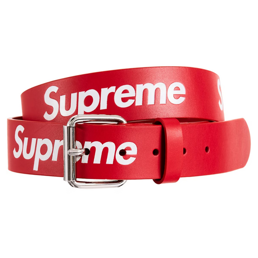 Supreme Repeat Leather Belt Red [USED] - S/M (Used)