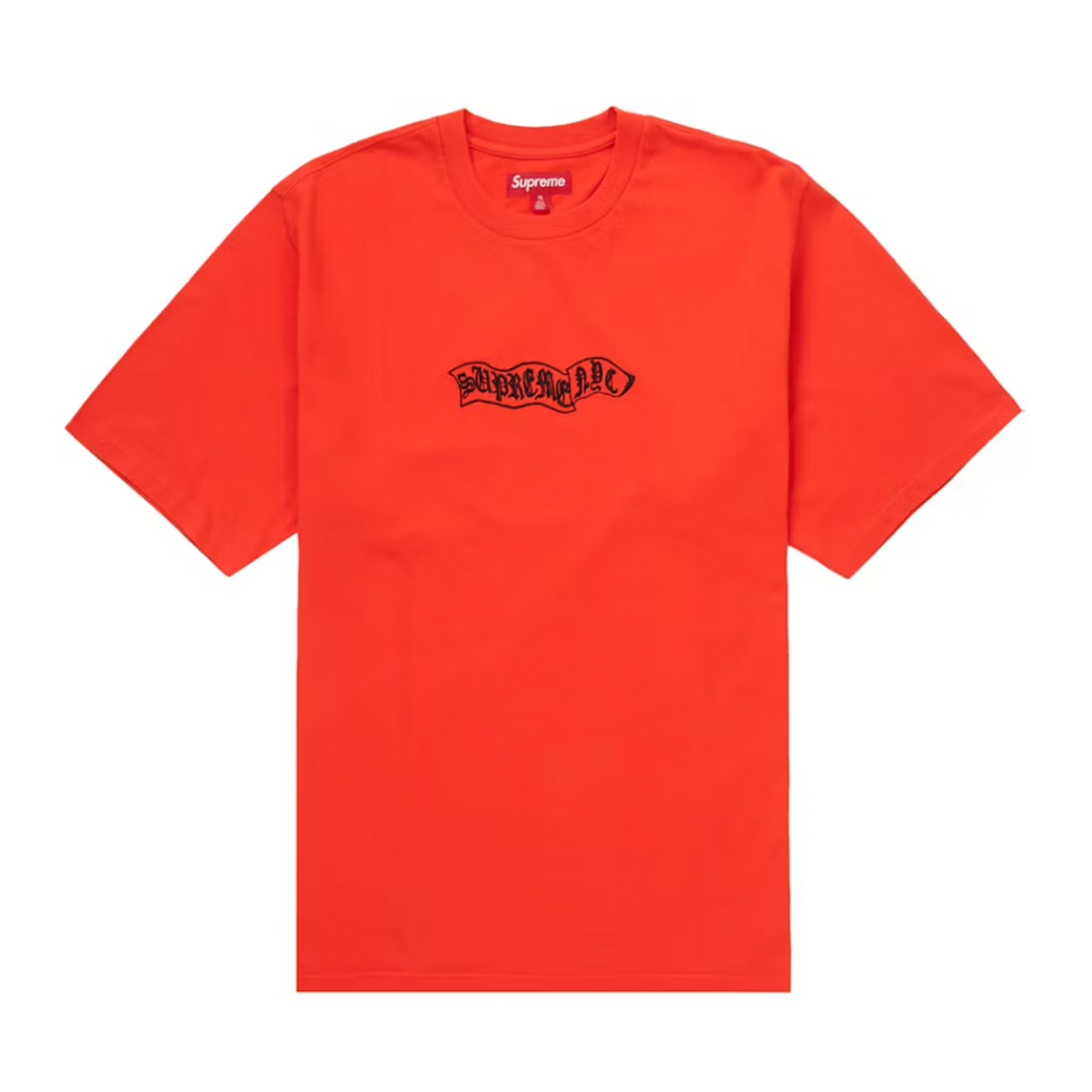 Supreme Banner S/S Top Orange [USED] - M (Used)
