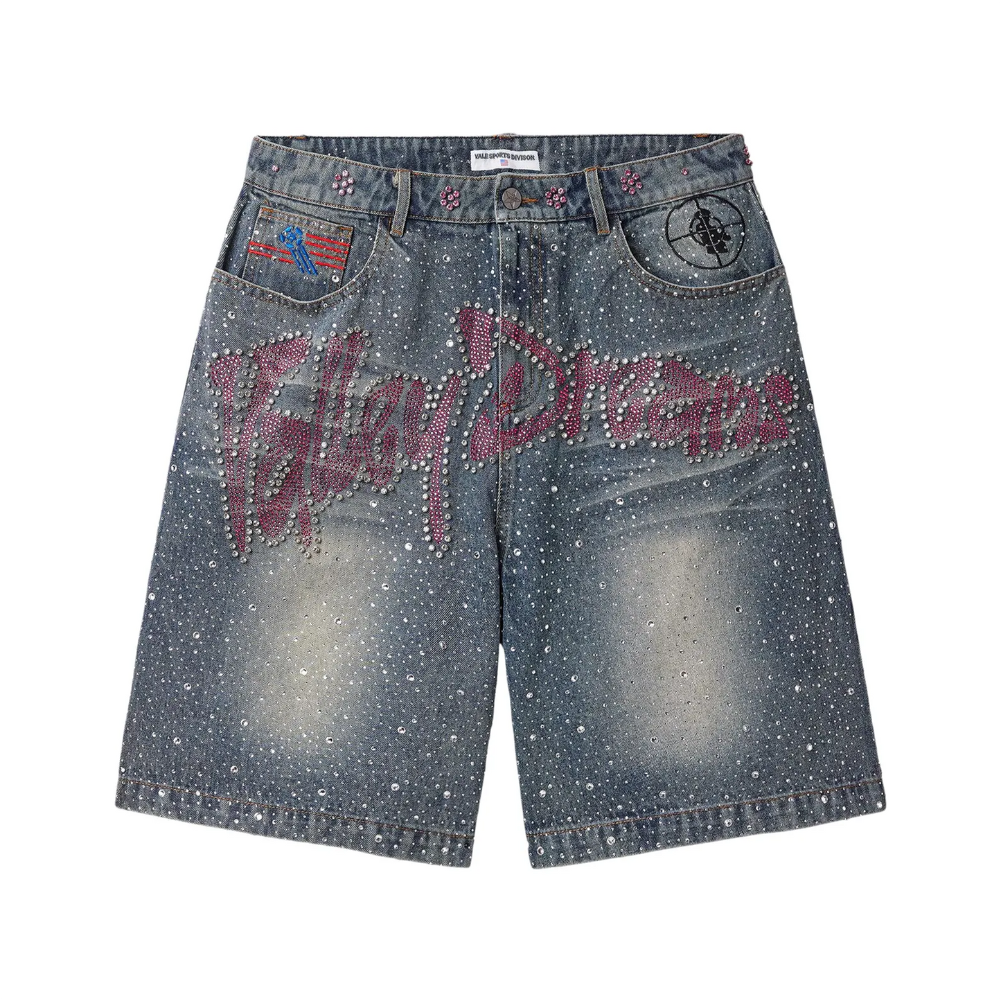 Vale Forever Iced Out Jorts Mid Blue