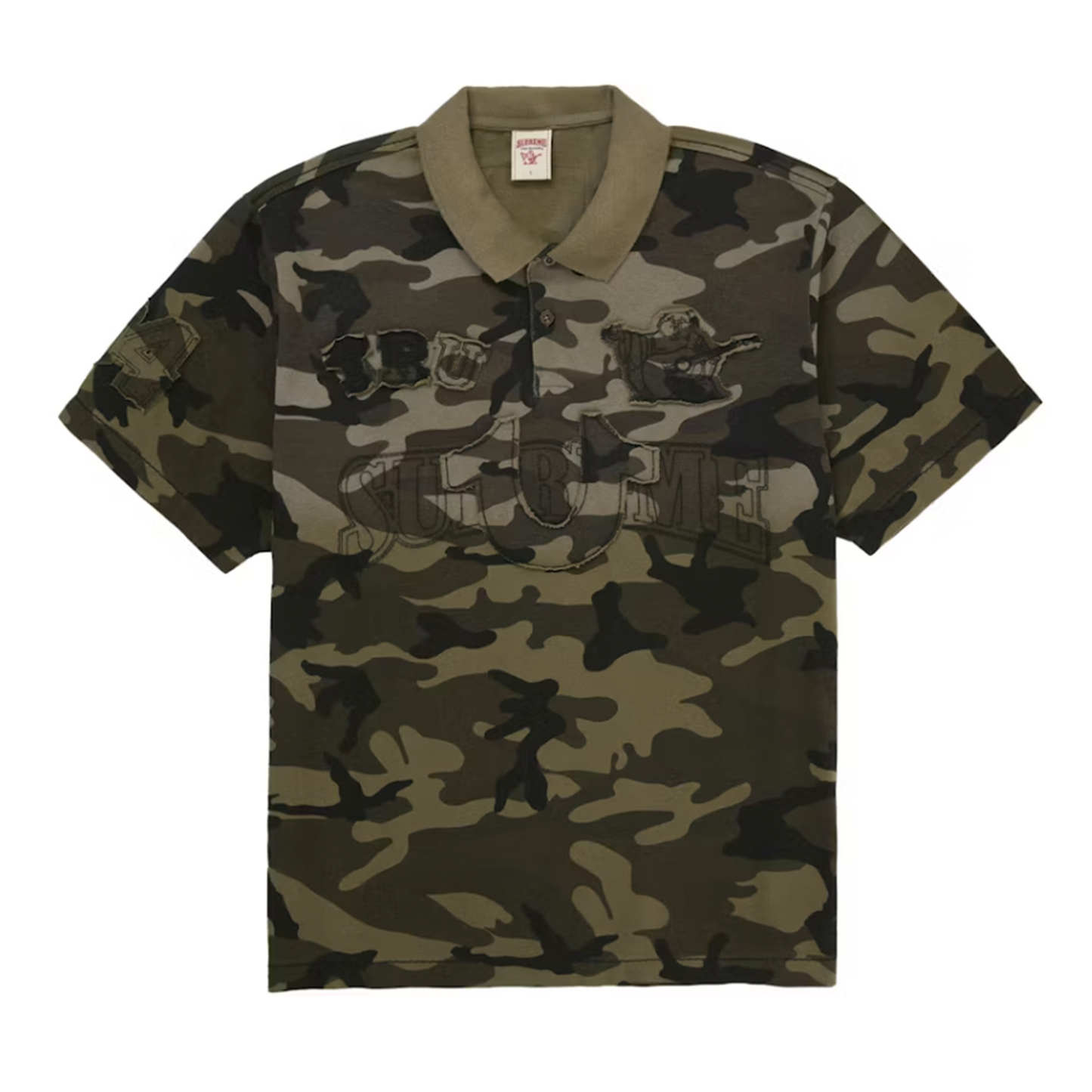 Supreme True Religion Applique Polo Olive Camo