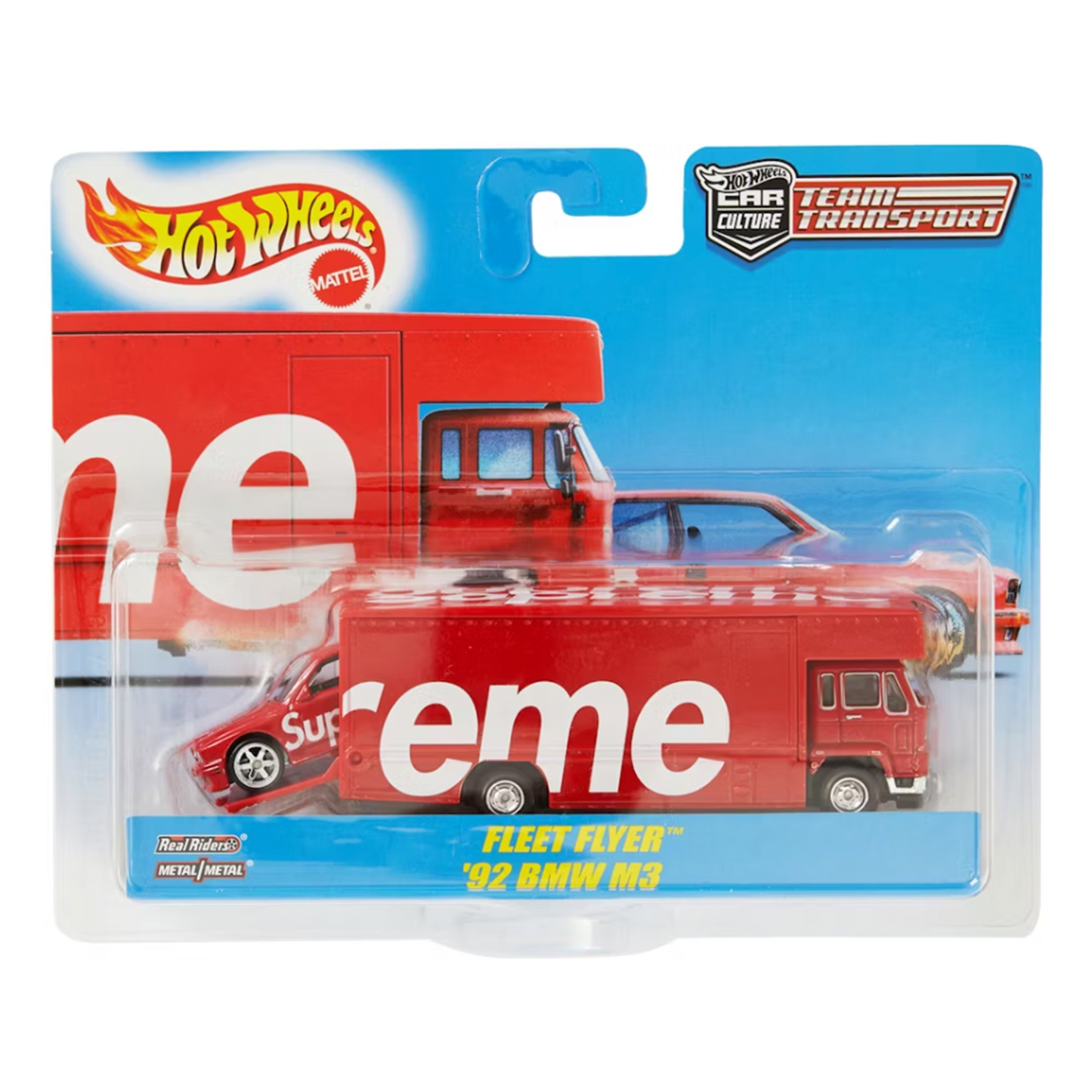 Supreme Hot Wheels Fleet Flyer + 1992 BMW M3 Red