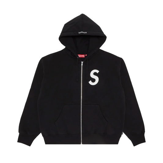Supreme S Logo Zip Up Hooded Sweatshirt 'Black' [USED] - M (Used)