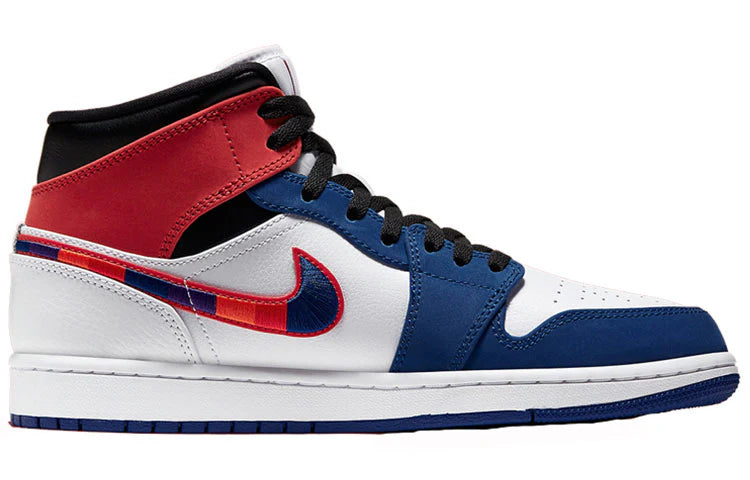 852542 146 Air Jordan 1 Mid Multi-Color Swoosh