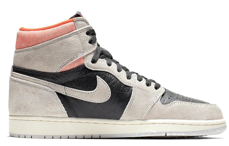 555088 018 Air Jordan 1 Retro High Neutral Grey Hyper Crimson