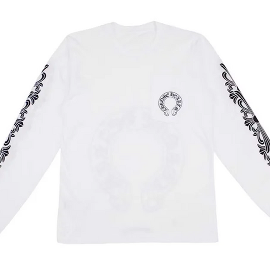 Chrome Hearts Floral Horseshoe L/S T-shirt White