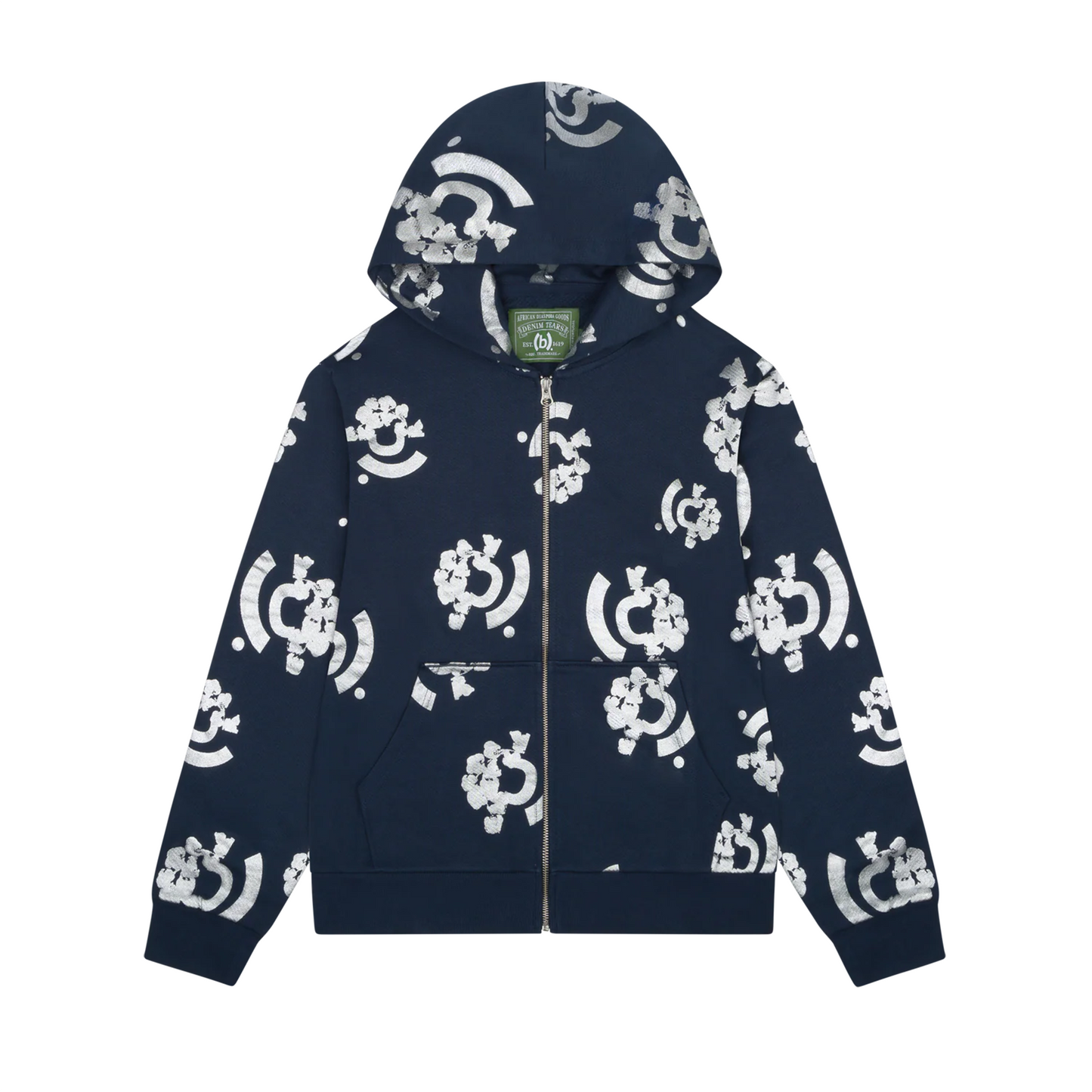 Denim Tears Bstroy Tears Zip Hoodie Blue