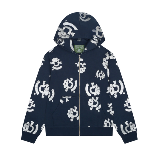 Denim Tears Bstroy Tears Zip Hoodie Blue