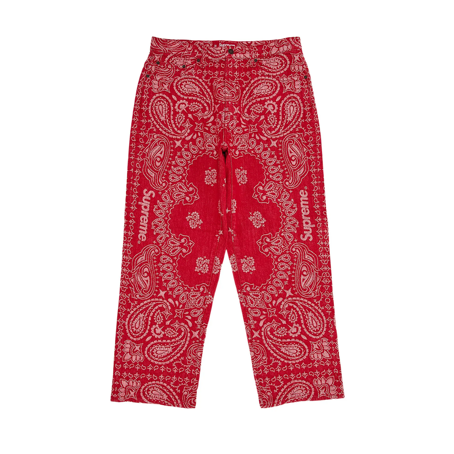 Supreme Bandana Jacquard Baggy Jean 'Red'