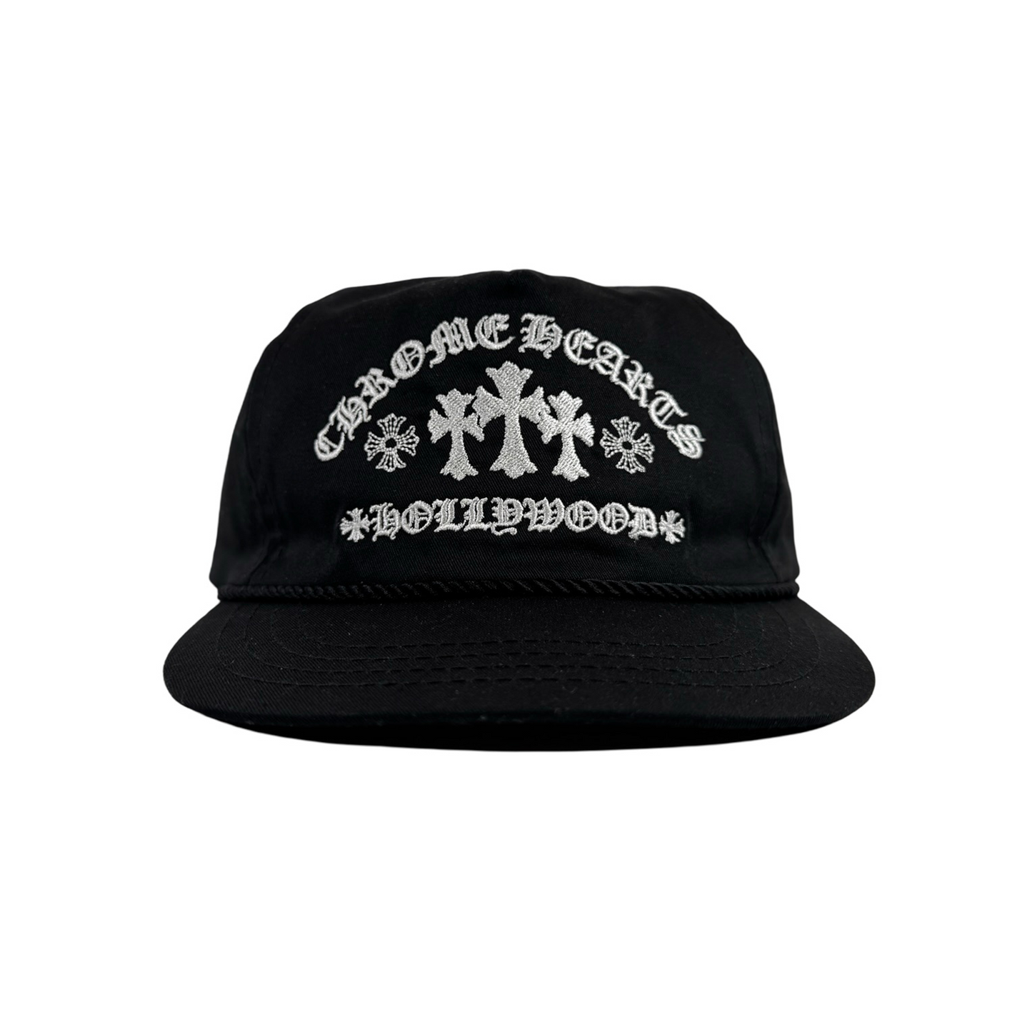 Chrome Hearts Men's Triple Cross Embroidered Hollywood Hat