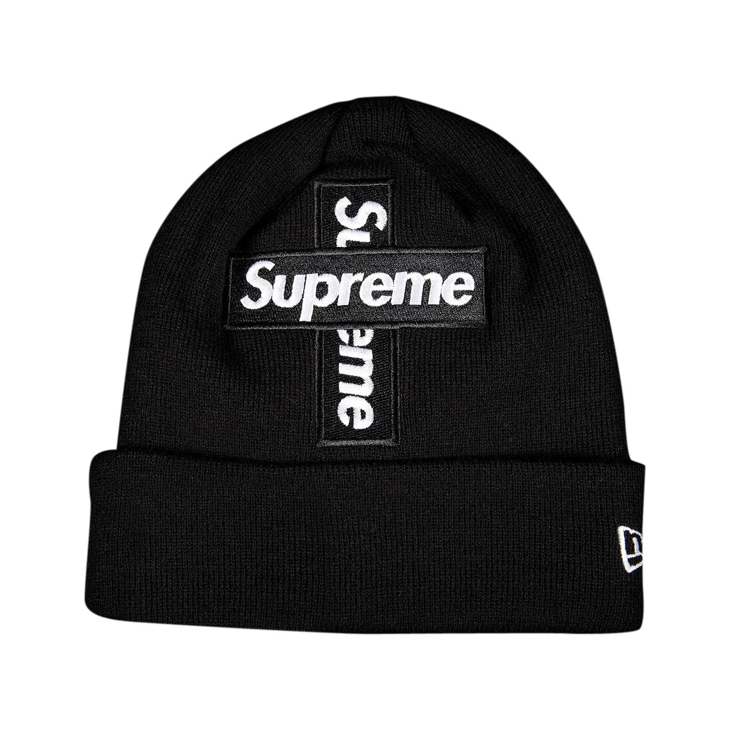 Supreme New Era Cross Box Logo Beanie Black [USED]