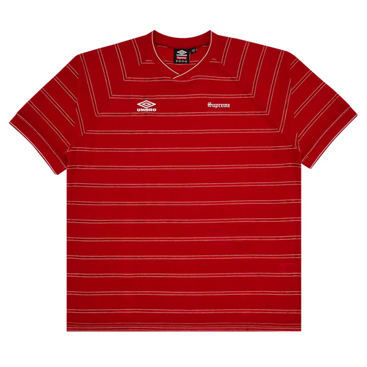 Supreme Umbro Stripe Soccer Jersey Red