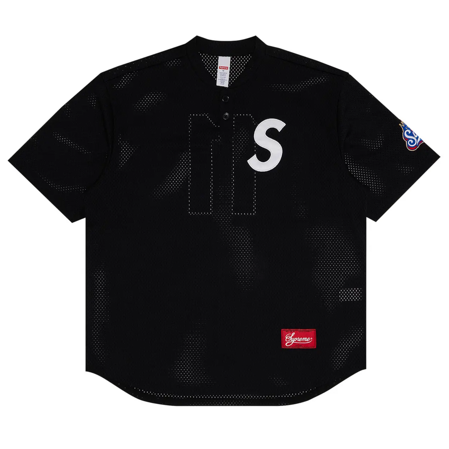 Supreme S Logo Baseball Henley 'Black'