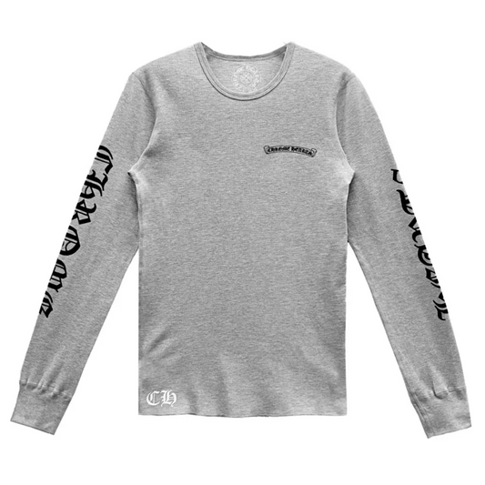Chrome Hearts Scroll Logo Sleeve Waffle Thermal Shirt