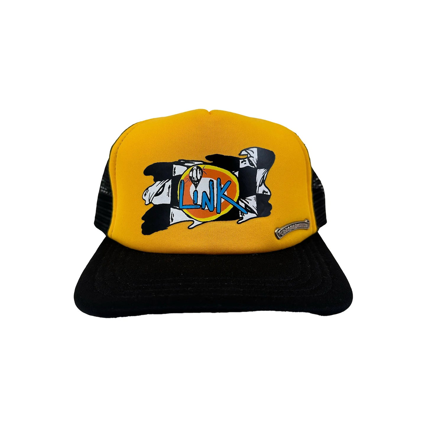 Chrome Hearts Matty Boy Sex Records Link Trucker Hat Black/Yellow [USED]
