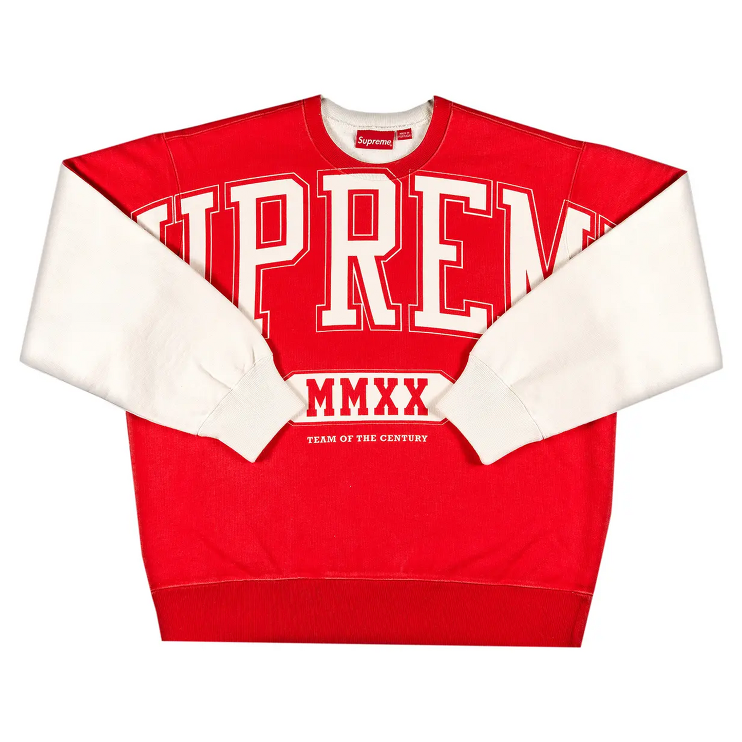 Supreme Overprint Crewneck White [USED] - XL (Used)