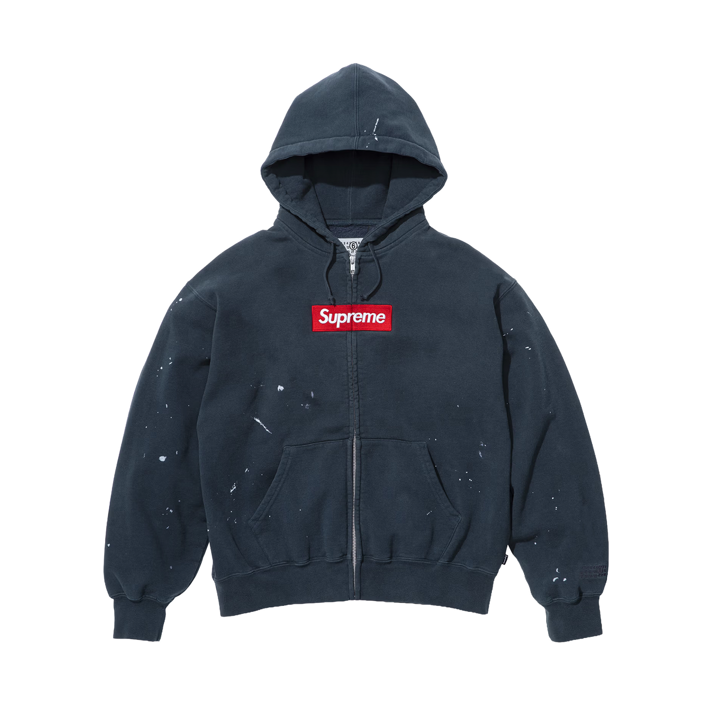 Supreme MM6 Maison Margiela Box Logo Zip Up Hooded Sweatshirt Navy