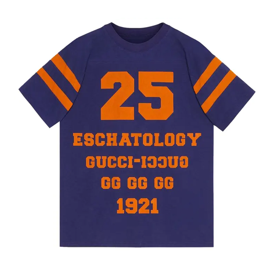 Gucci T-Shirt With '25 Gucci Eschatology And Blind For Love 1921' Print 'Orange/Vintage Ink' [USED] - L (Used)