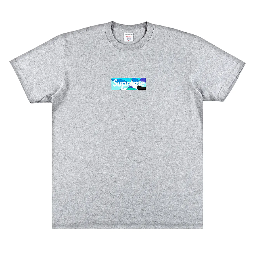 Supreme x Emilio Pucci Box Logo Tee 'Heather Grey/Blue'