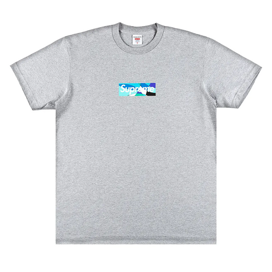 Supreme x Emilio Pucci Box Logo Tee 'Heather Grey/Blue'