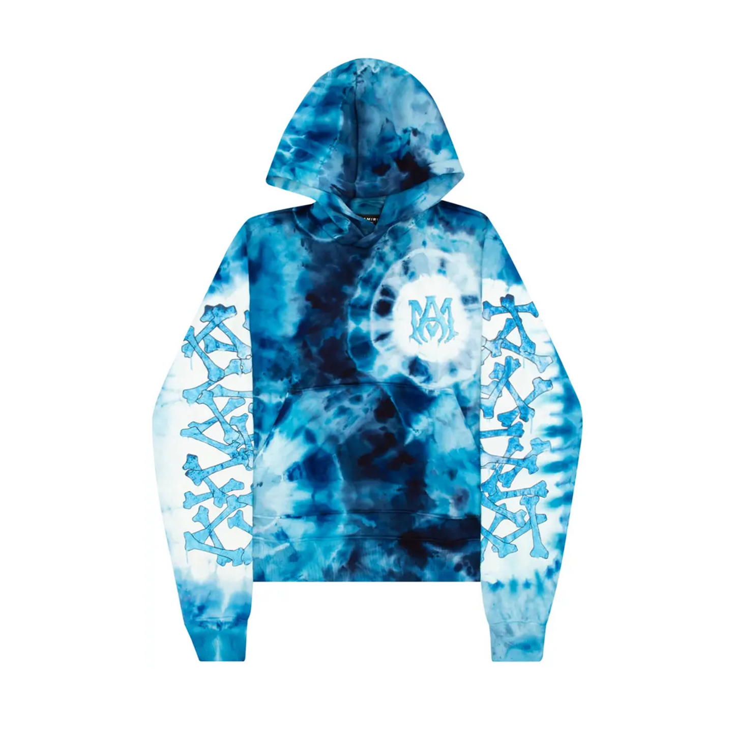 Amiri Tie Dye Bones Hoodie 'Blue' [USED] - XXL (Used)