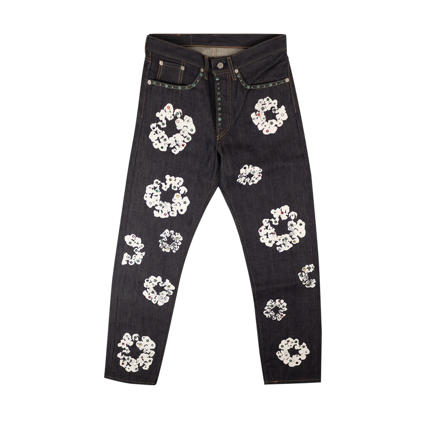 Denim Tears x Levi's 501 Cotton Rhinestone Wreath Jeans Raw Indigo [USED] - 40 x 34 (Used)