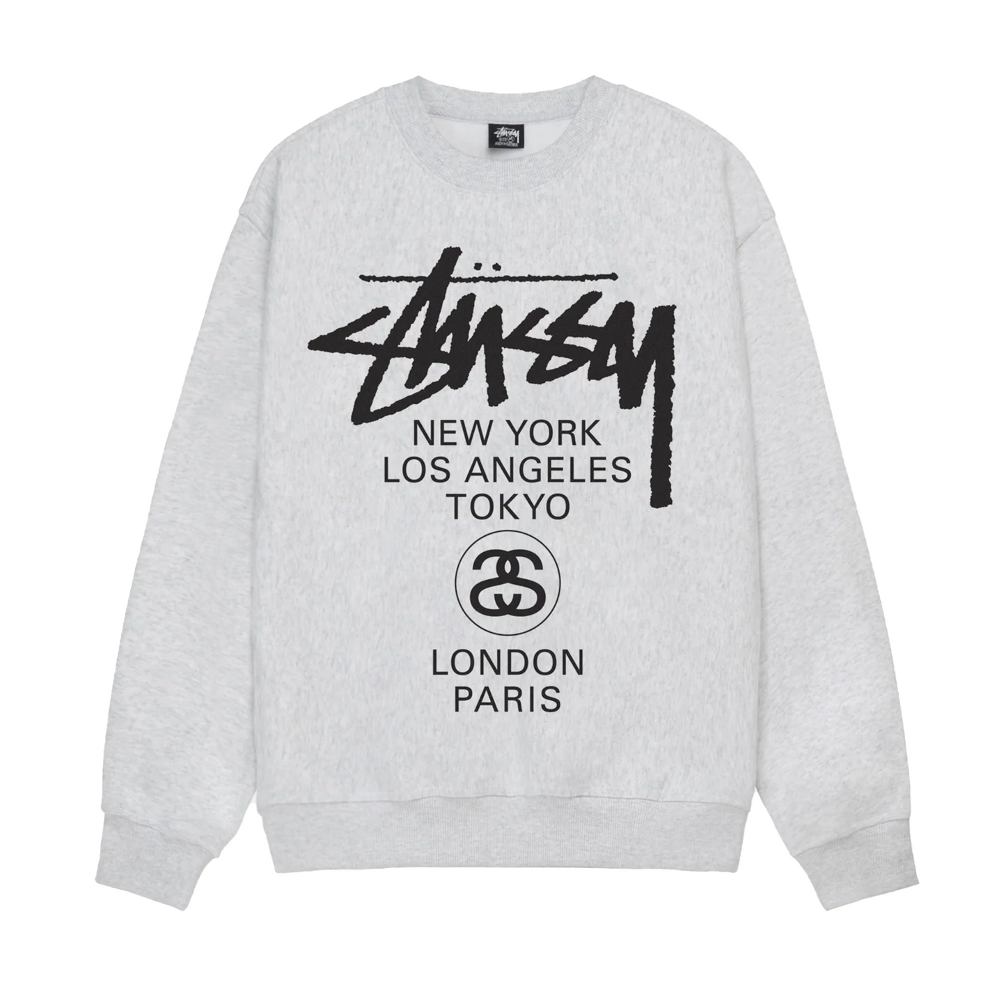 Stussy World Tour Crewneck Ash Heather