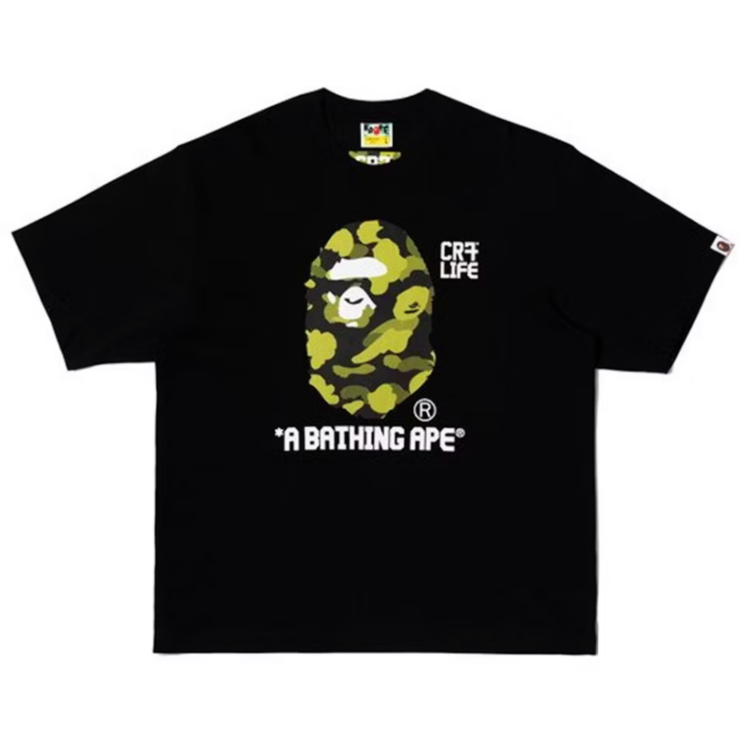 BAPE x CR7Life Big Ape Head Reflection Camo Tee Black