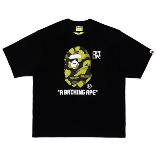 BAPE x CR7Life Big Ape Head Reflection Camo Tee Black