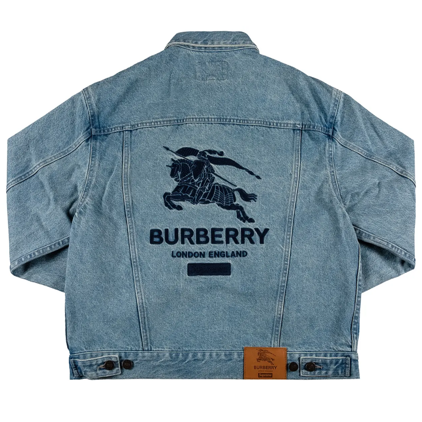 Supreme Burberry Denim Trucker Jacket Washed Blue [USED] - L (Used)