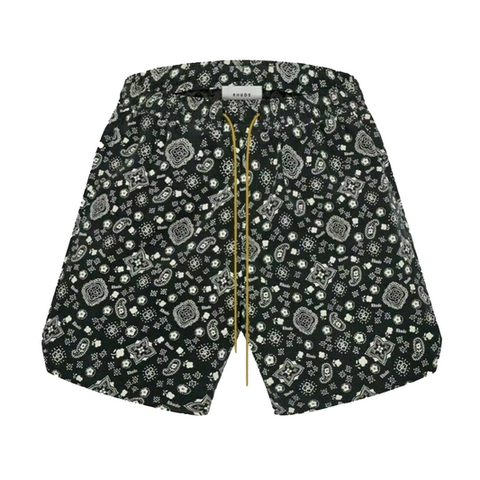Rhude Bandana Short Black [USED] - L (Used)