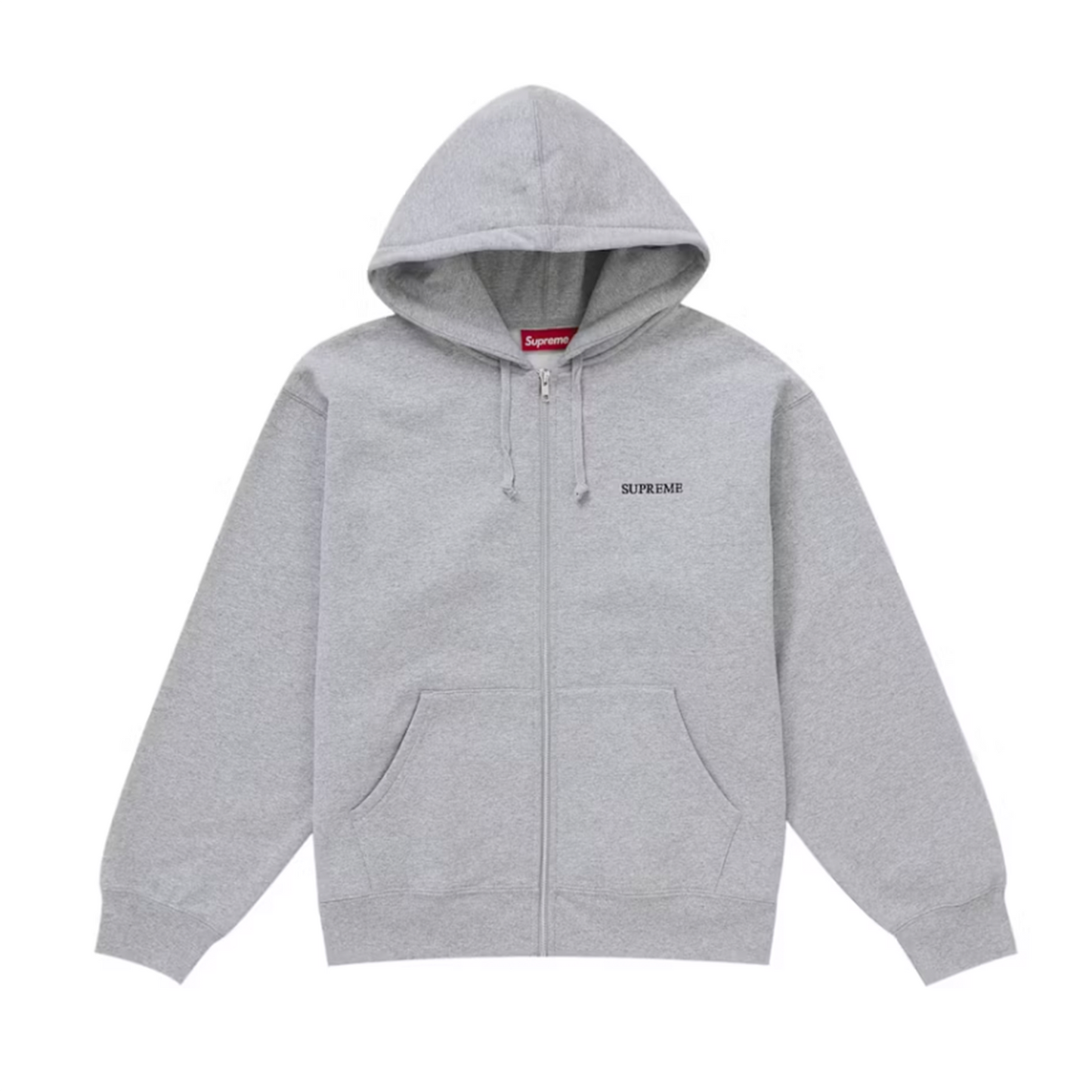 Supreme IDGAF Zip Up Hooded Sweatshirt Heather Grey