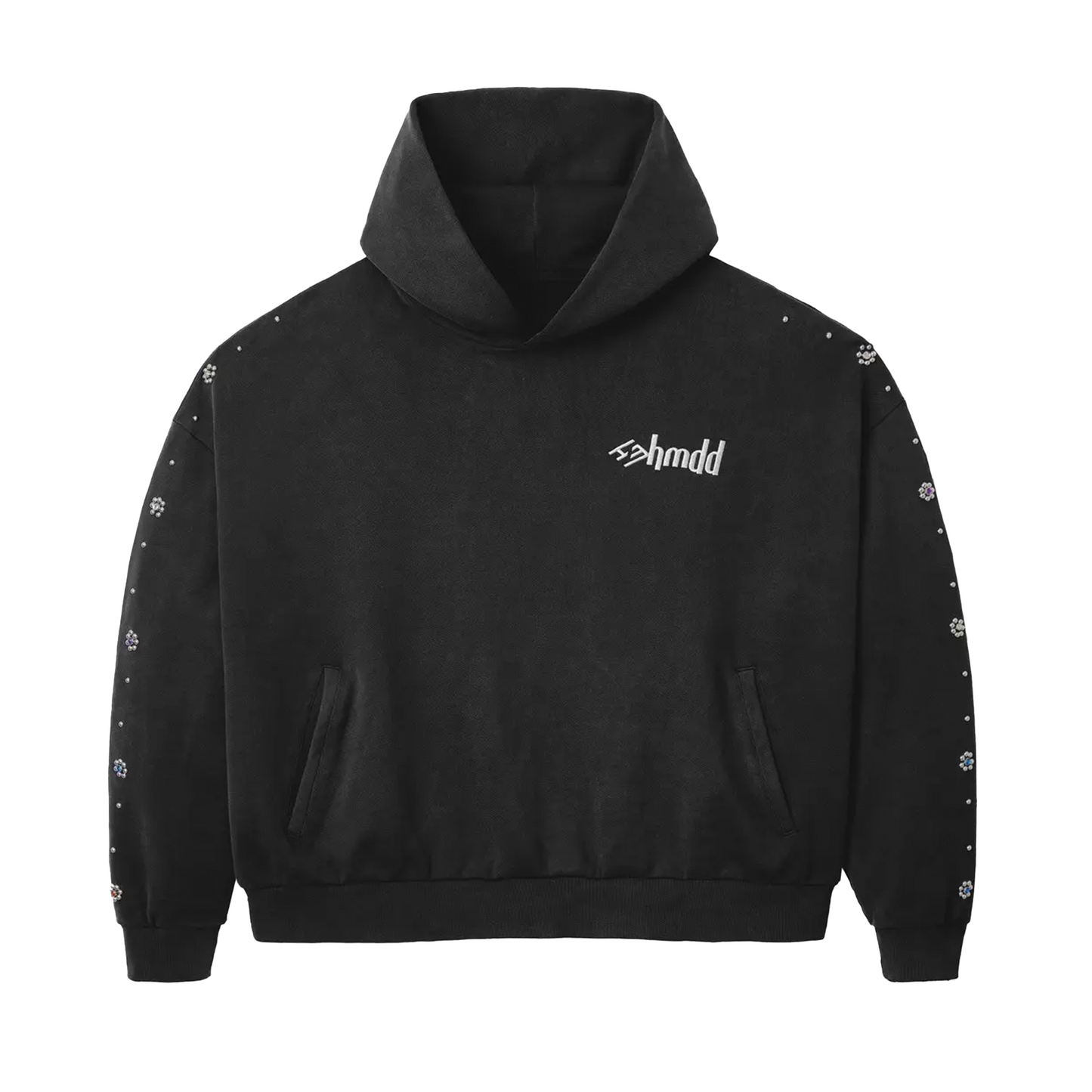HMDD Flower Studded Hoodie [USED] - L (Used - Hood Cut Off)